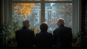 Detective examining documents during matrimonial investigations